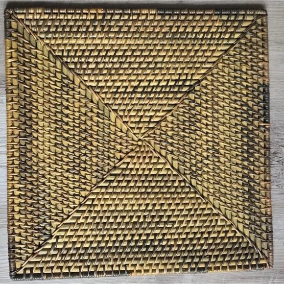 Kim Seybert Square Placemat 6 Pcs Ratten Assorted Colors Retail $360 - Picture 6 of 7